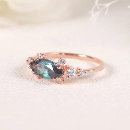 Rose Gold Alexandrite Engagement Ring | June Birthstone | Choosen Jewelry