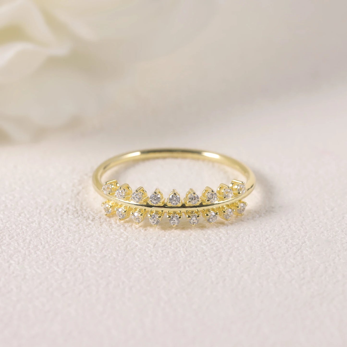 Elegant Oval Cut Moissanite Half Eternity Band Ring | 925 Sterling Silver | Choosen Jewelry