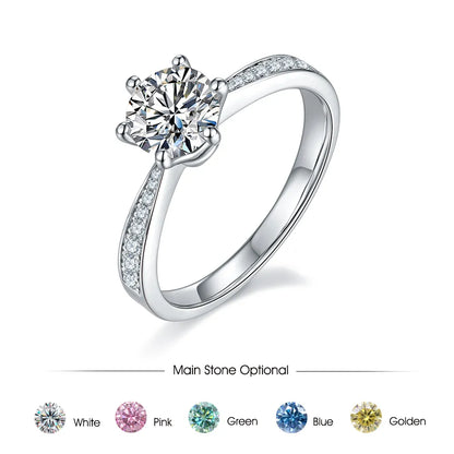 Round Cut Moissanite Pave Engagement Rings