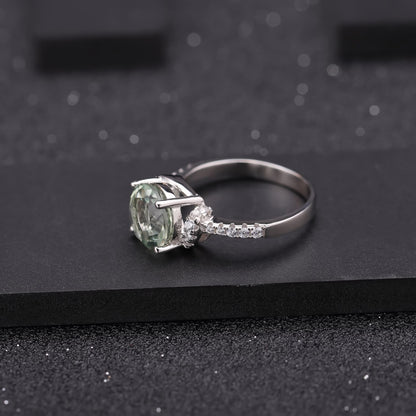 green amethyst engagement ring