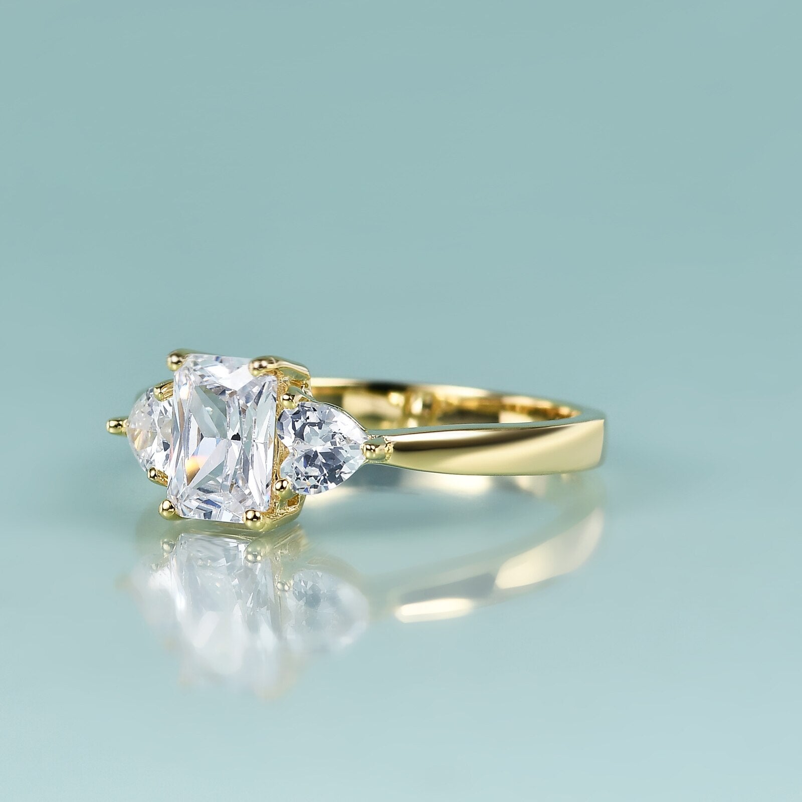 radiant cut moissanite ring