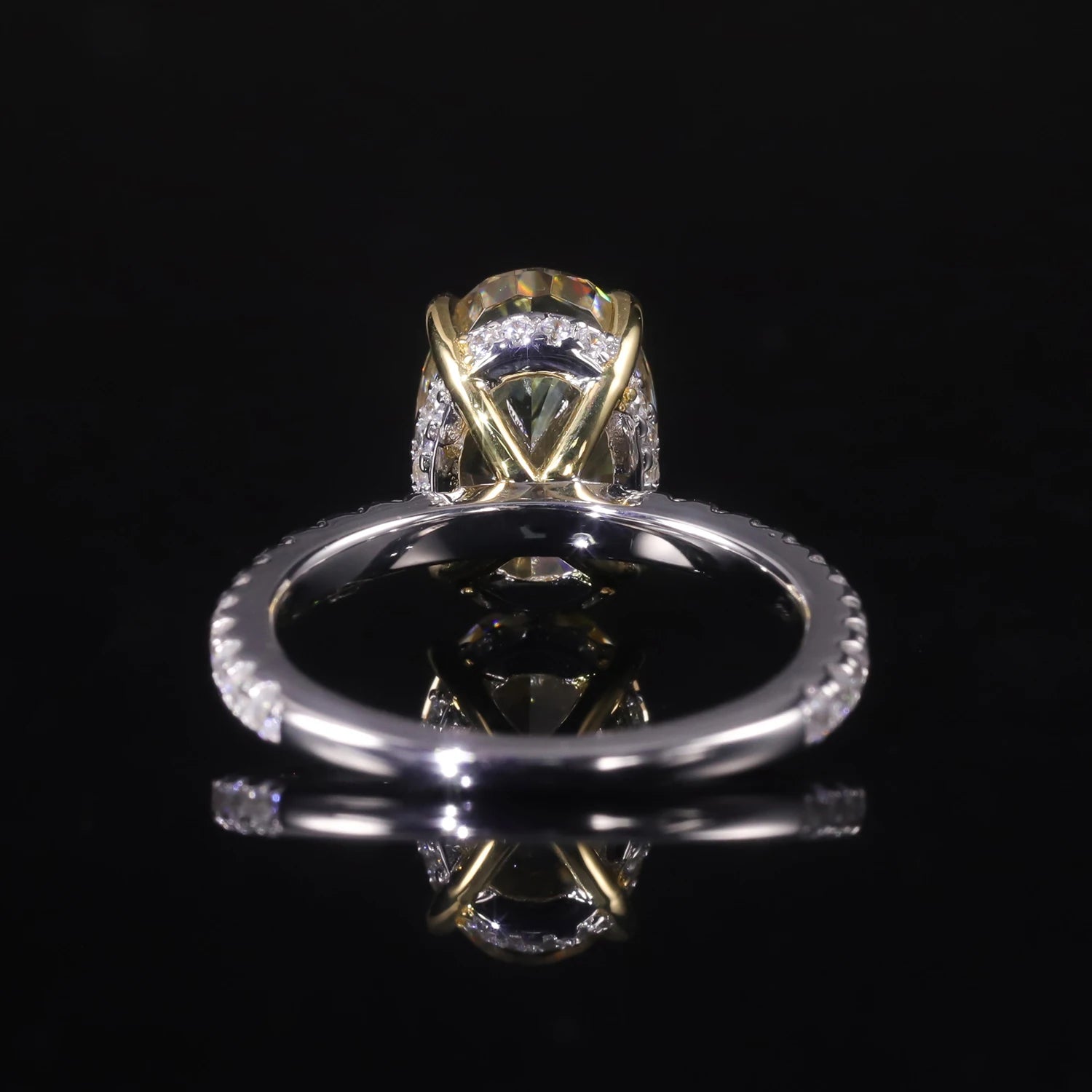 Oval Yellow CZ Diamond Engagement Ring - 925 Sterling Silver - Choosen Jewelry