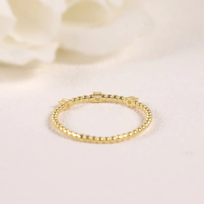 Choosen Jewelry: Minimalist 14K Gold Moissanite Wedding Band in Sterling Silver