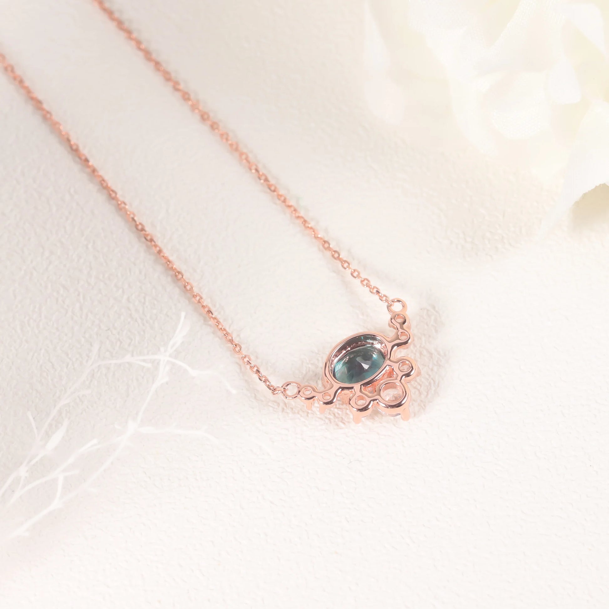 Rose Gold 925 Sterling Silver Alexandrite Necklace | Choosen Jewelry