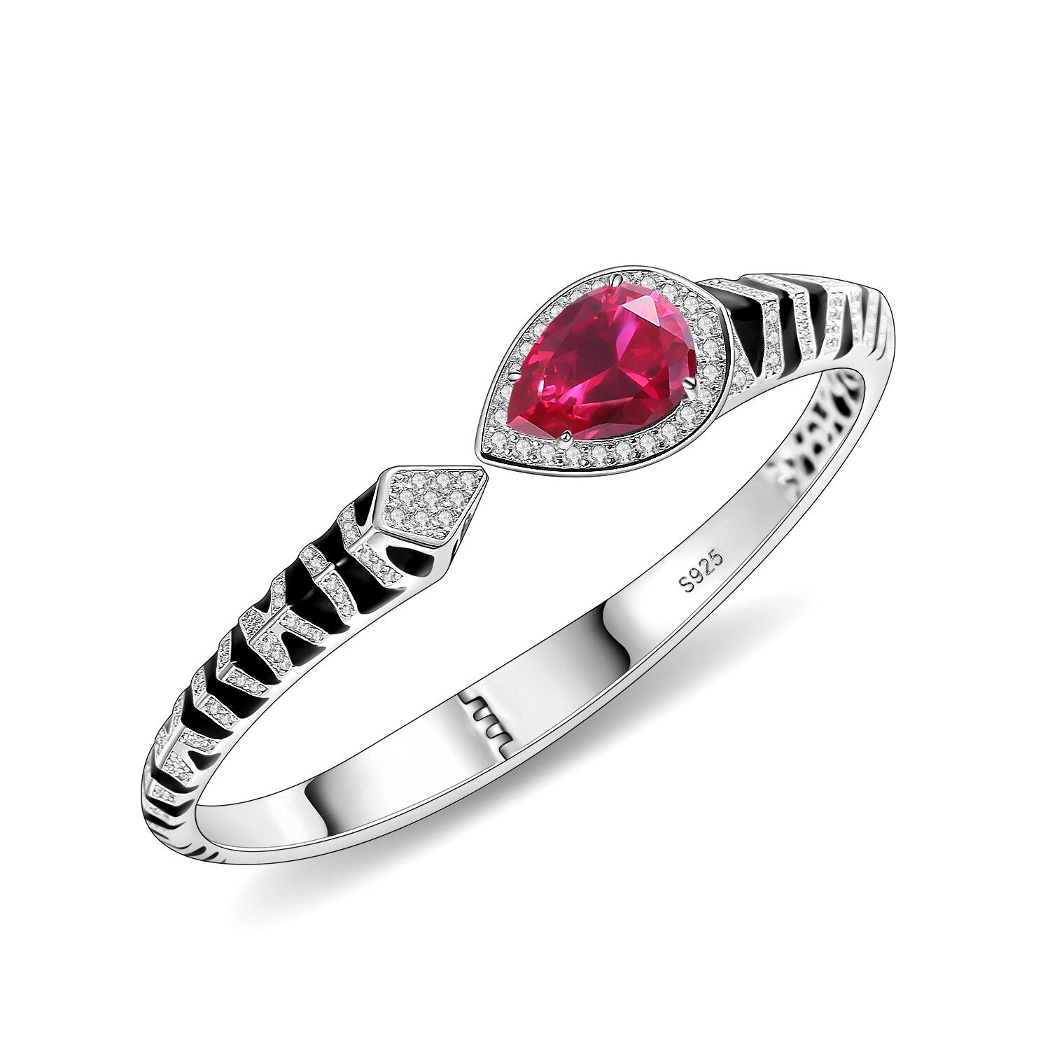 Ruby Silver Cuff Bracelets for Women