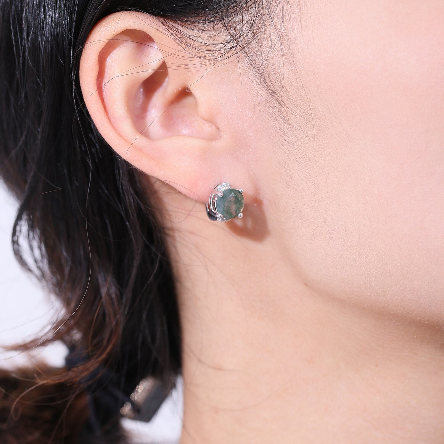 green agate earrings 