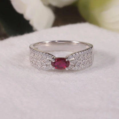 Sterling Silver Ruby Engagement Ring | Choosen Jewelry | Handmade Bridal Jewelry