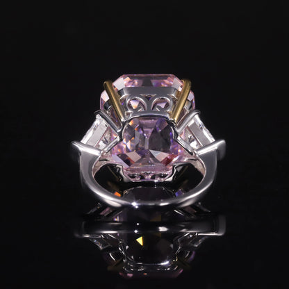 Vintage Rhombus Diamond-fire CZ Pink Ring - 925 Sterling Silver Statement Jewelry by Choosen