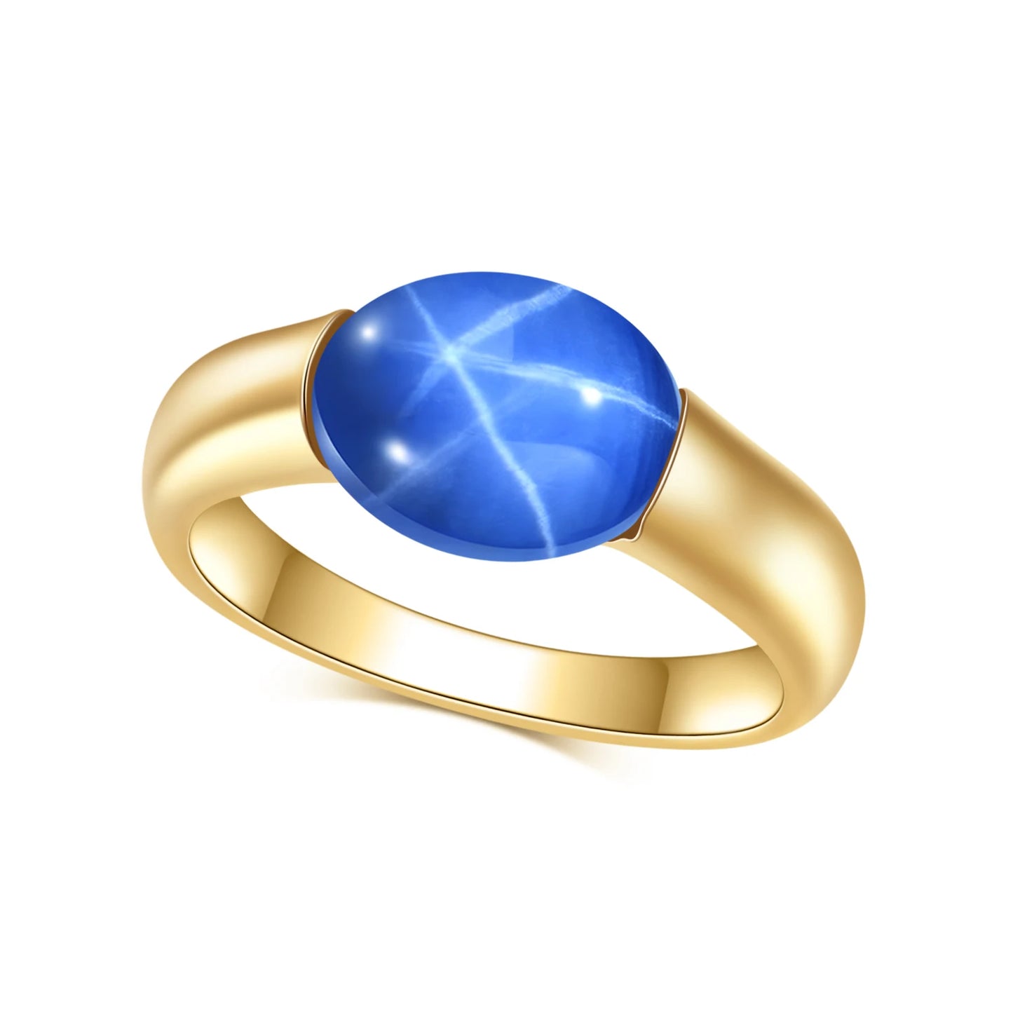 June Birthstone Rainbow Moonstone Promise Ring - 925 Sterling Silver, 18K Gold Plated - Choosen Jewelry