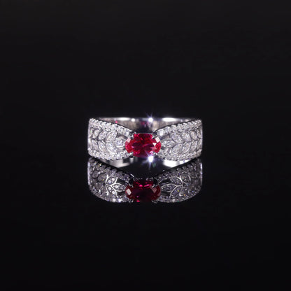 Sterling Silver Ruby Engagement Ring | Choosen Jewelry | Handmade Bridal Jewelry