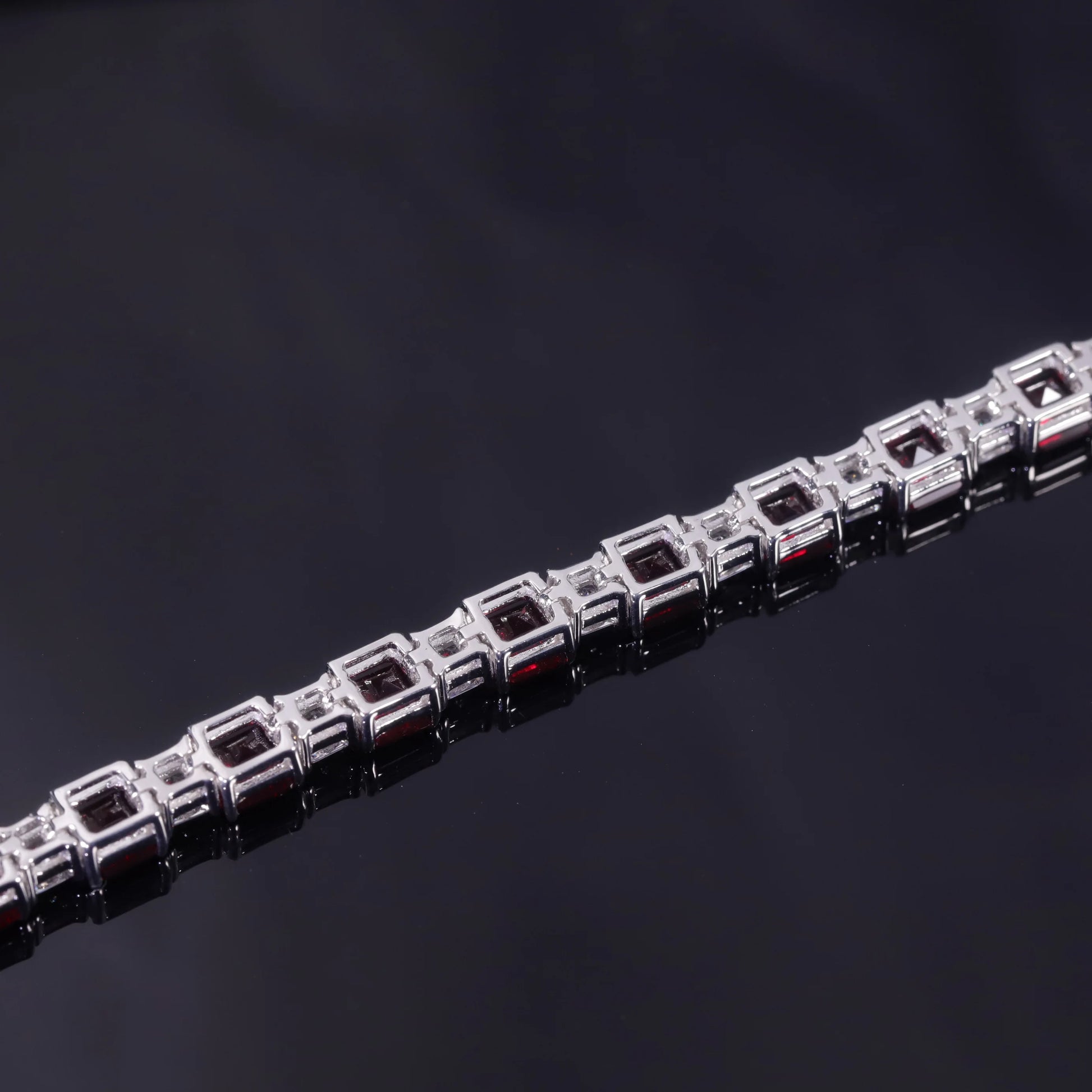 Princess Cut Lab Ruby Tennis Bracelet | Sterling Silver 925 | Choosen Jewelry