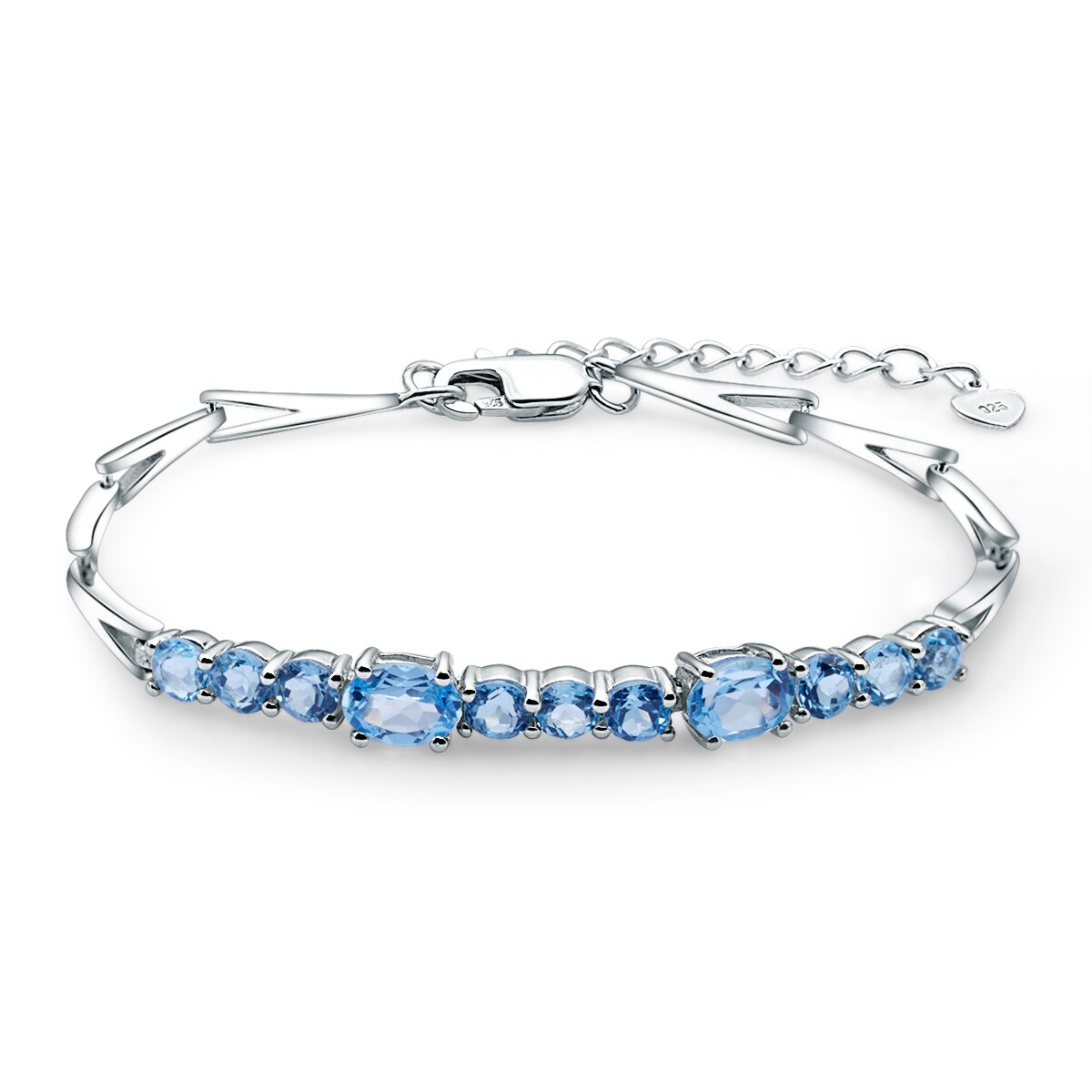 Swiss Blue Topaz Adjustable Tennis Bracelet