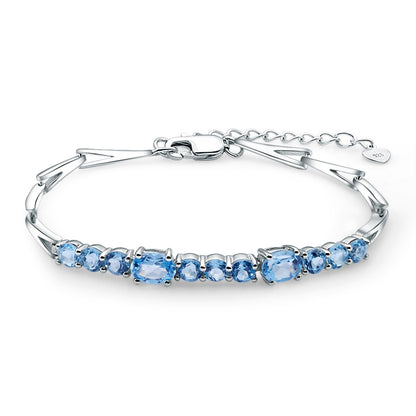 Swiss Blue Topaz Adjustable Tennis Bracelet