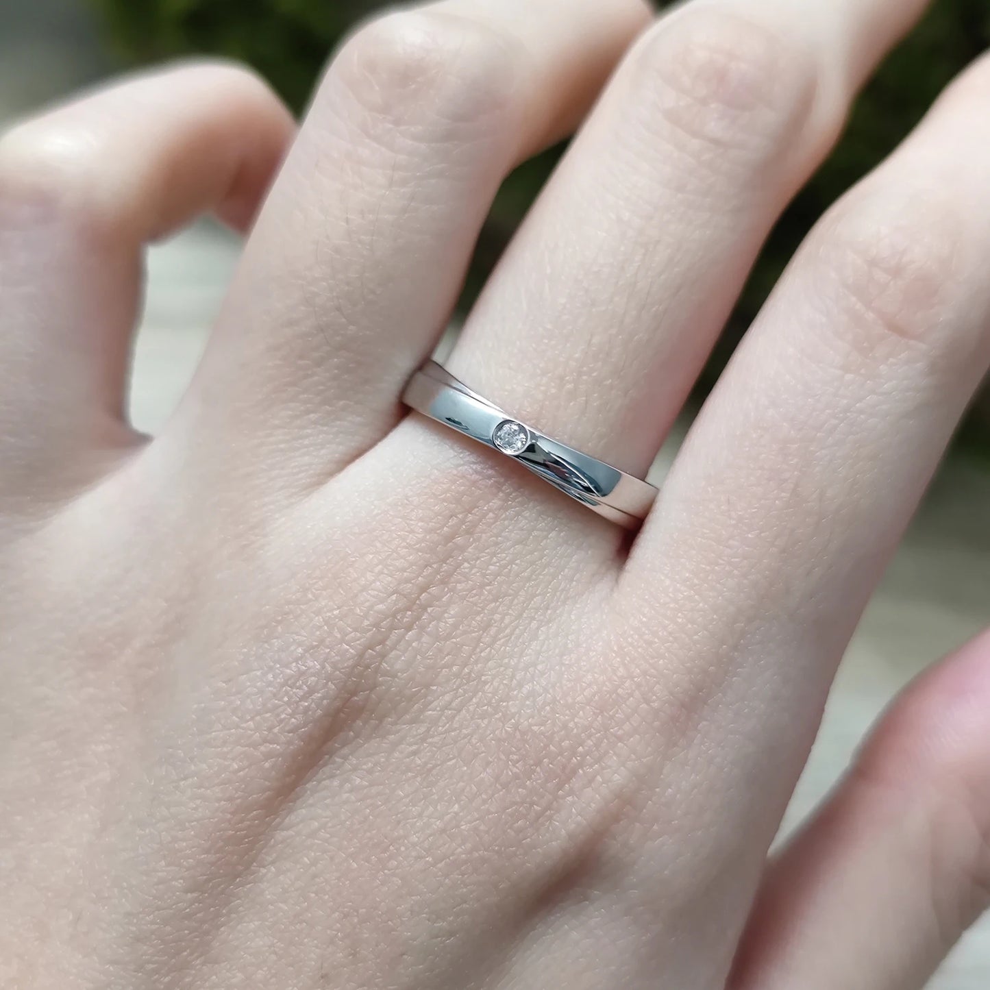 Choosen Jewelry: Moissanite Couple's Wedding Bands in 925 Sterling Silver - Classic Promise Rings