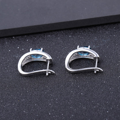 london blue topaz stud earrings