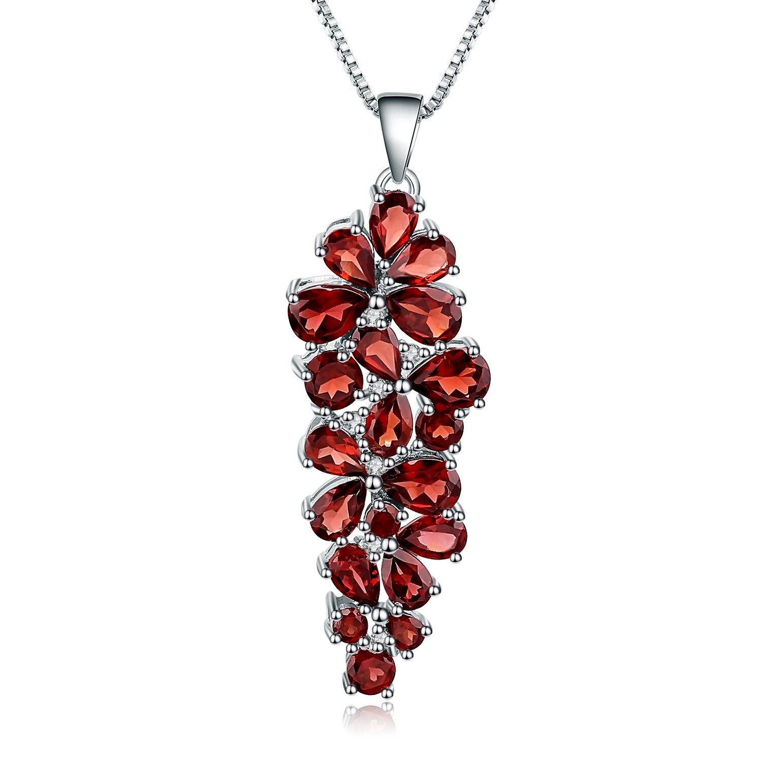 Garnet Leaf Necklace