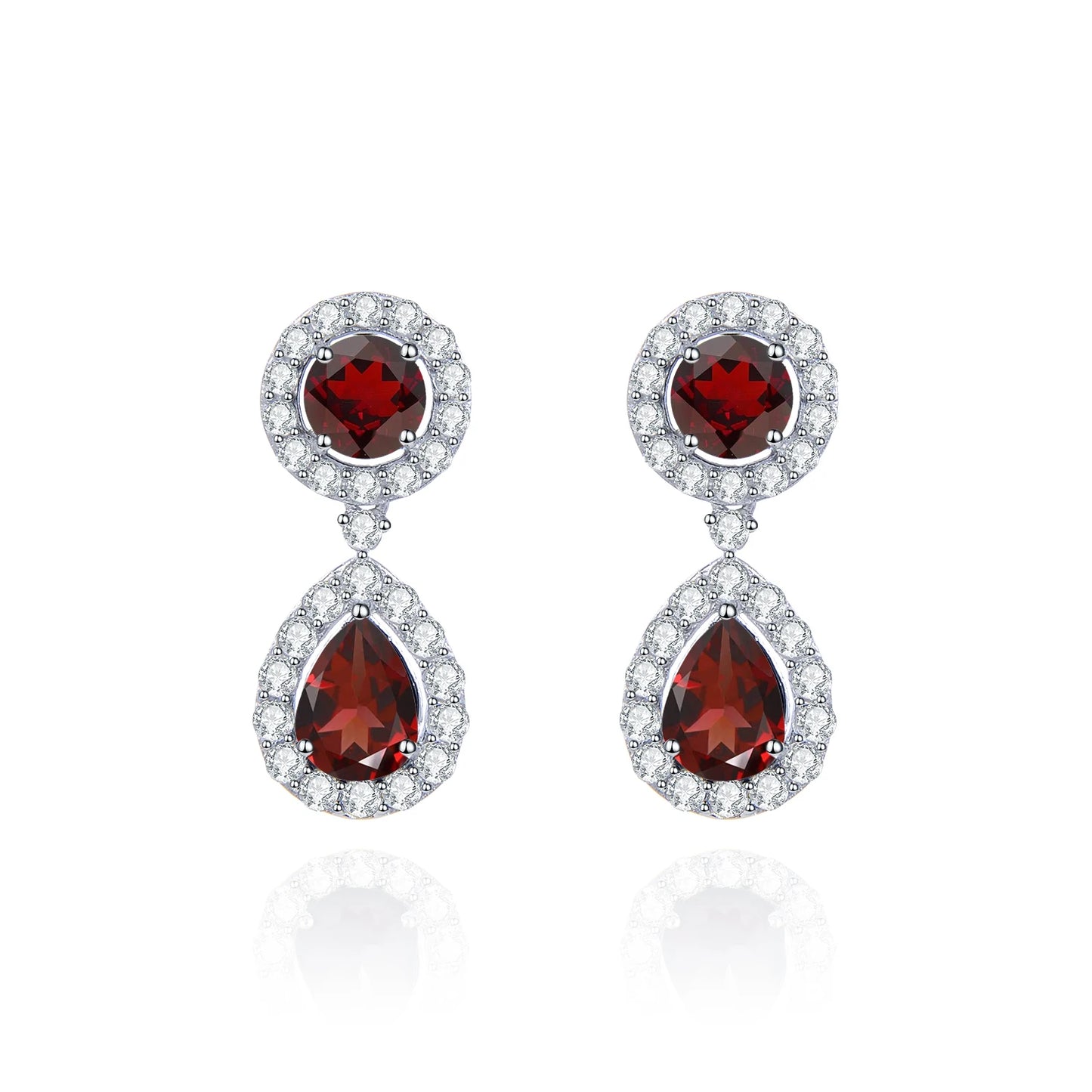 Elegant Garnet Drop Earrings | 925 Sterling Silver | Choosen Jewelry