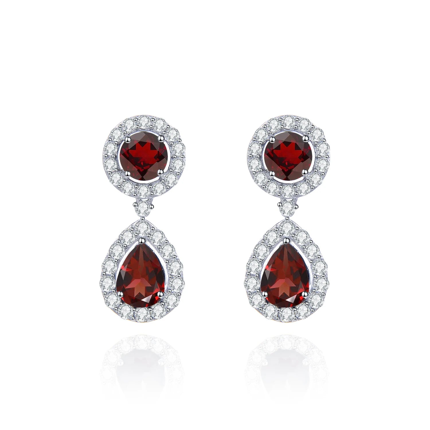 Elegant Garnet Drop Earrings | 925 Sterling Silver | Choosen Jewelry