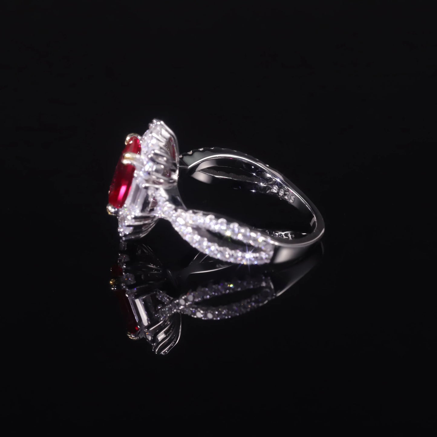 Vintage-Inspired Sterling Silver Lab Ruby Cocktail Ring | Choosen Jewelry