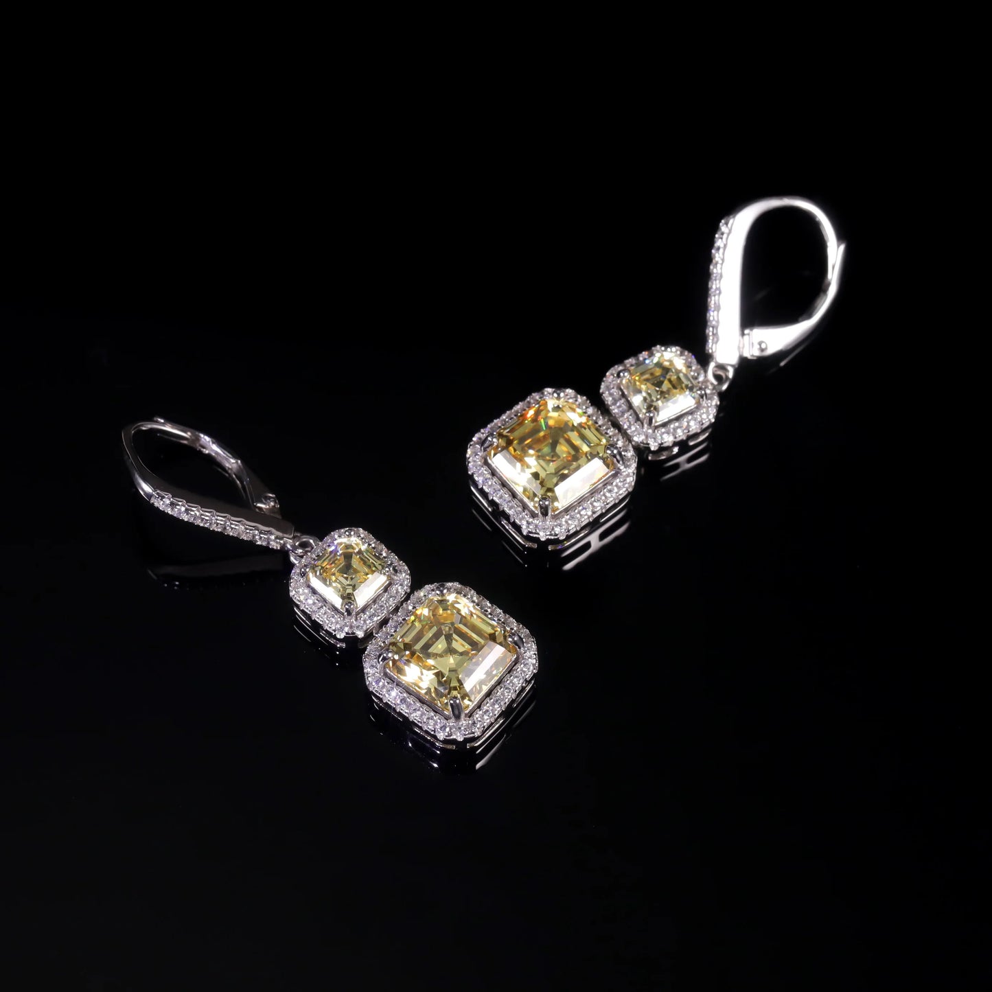 Choosen Jewelry: 925 Sterling Silver Art Deco CZ Drop Earrings - Vintage Luxury Party Queen