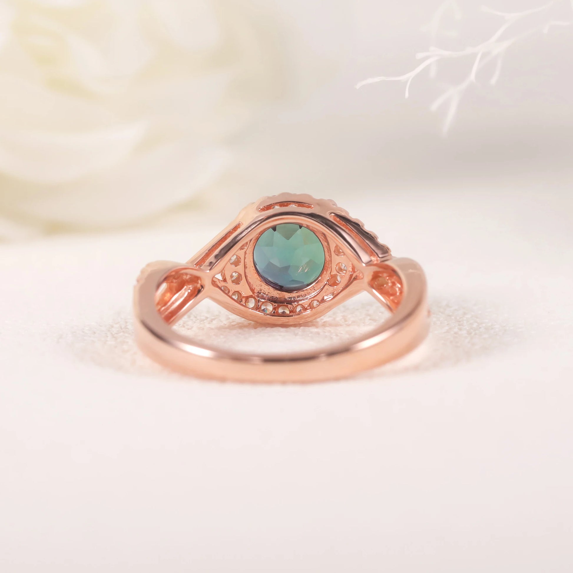 Rose Gold Alexandrite Ring - 925 Sterling Silver June Birthstone Jewelry by Choosen