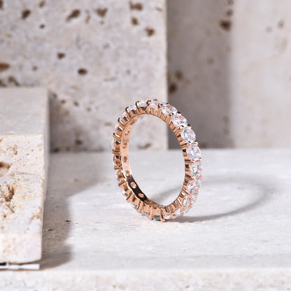 3.4 CT Moissanite Eternity Ring | 14K Rose Gold Wedding Band | Choosen Jewelry