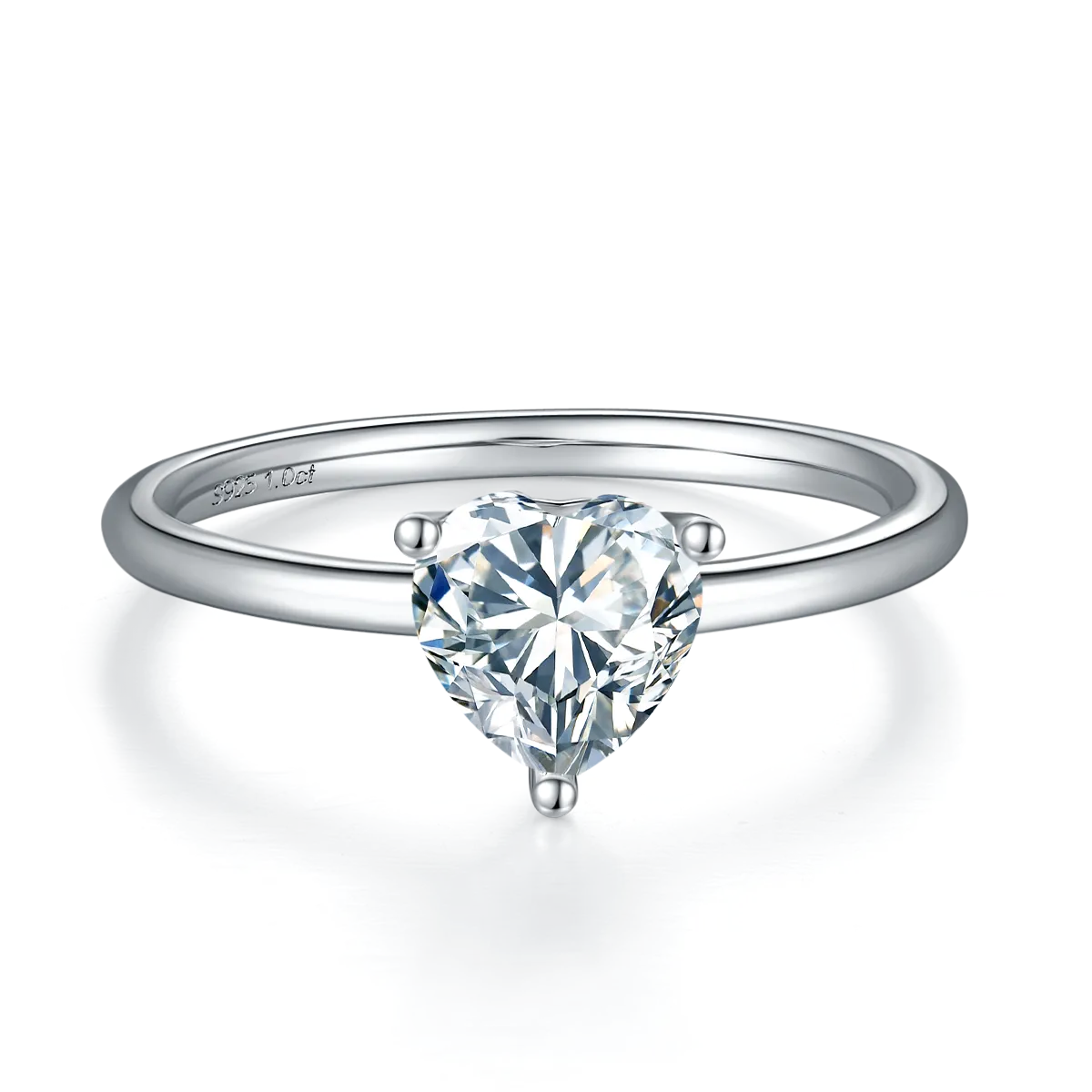 Heart Cut Moissanite Solitaire Engagement Ring