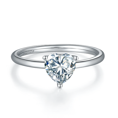 Heart Cut Moissanite Solitaire Engagement Ring