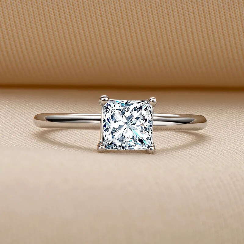 Princess Cut Moissanite Engagement Ring