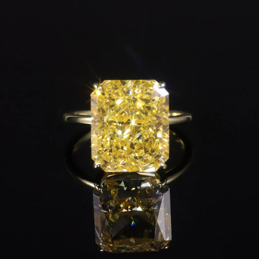 Choosen Jewelry: Sterling Silver Yellow CZ Engagement Ring - Handmade Cocktail Ring for Women