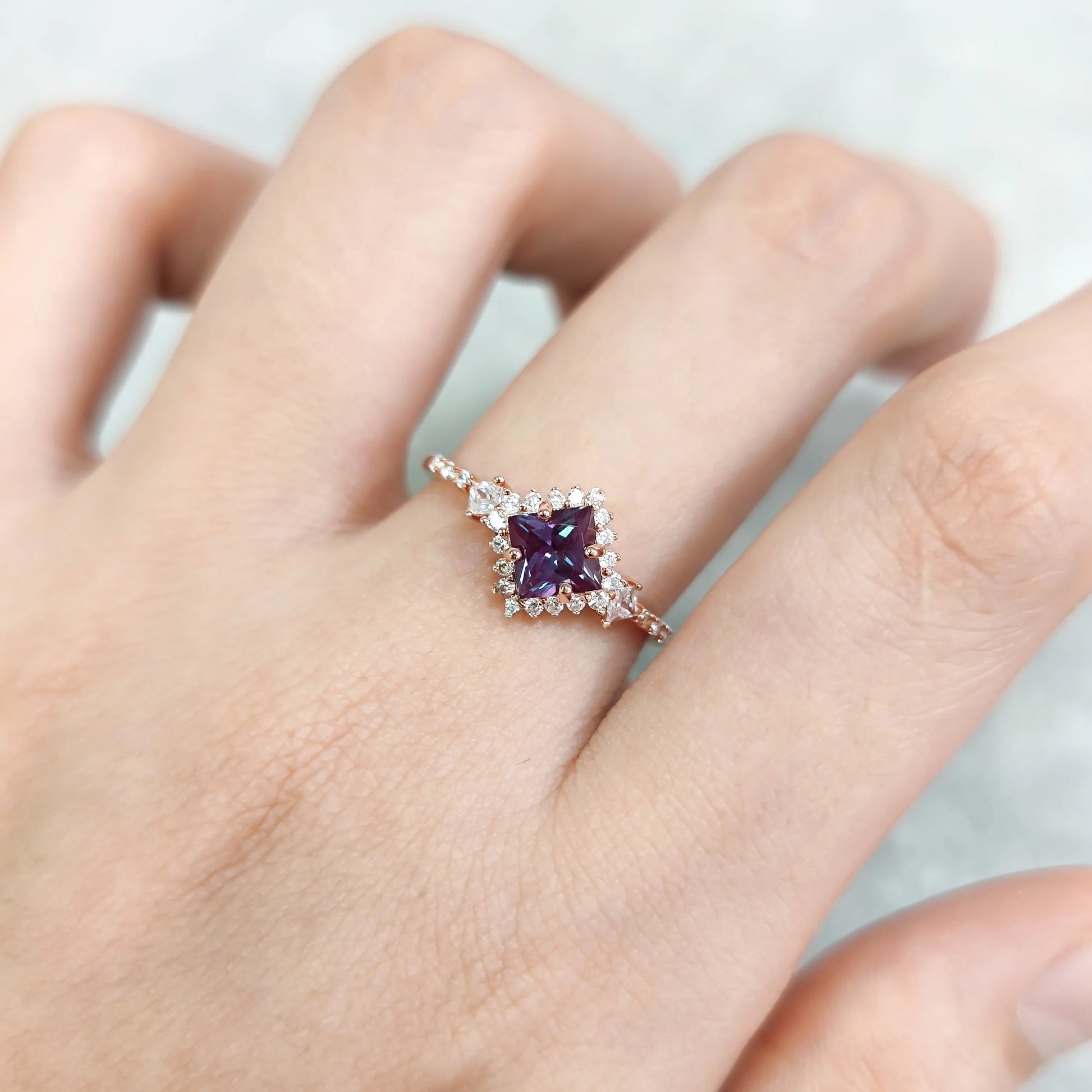 925 Sterling Silver Lab Alexandrite Vintage Ring | June Birthstone | Choosen Jewelry