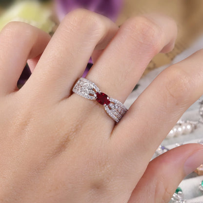 Sterling Silver Ruby Engagement Ring | Choosen Jewelry | Handmade Bridal Jewelry