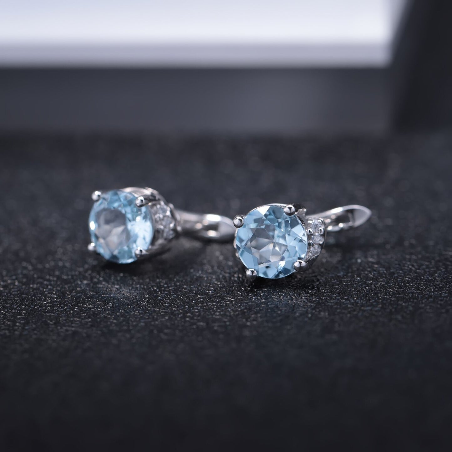 Sky Blue Topaz Stud Earrings