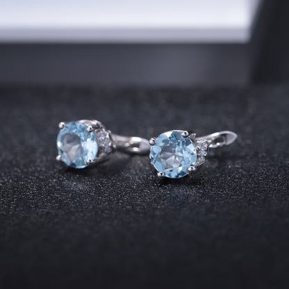 Sky Blue Topaz Stud Earrings