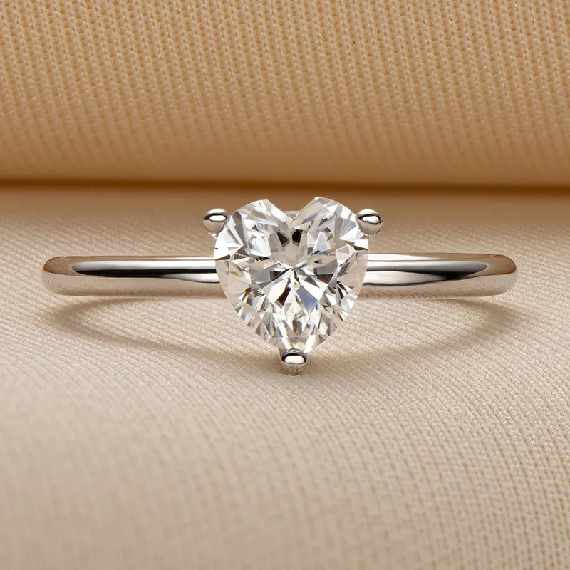 heart cut moissanite ring