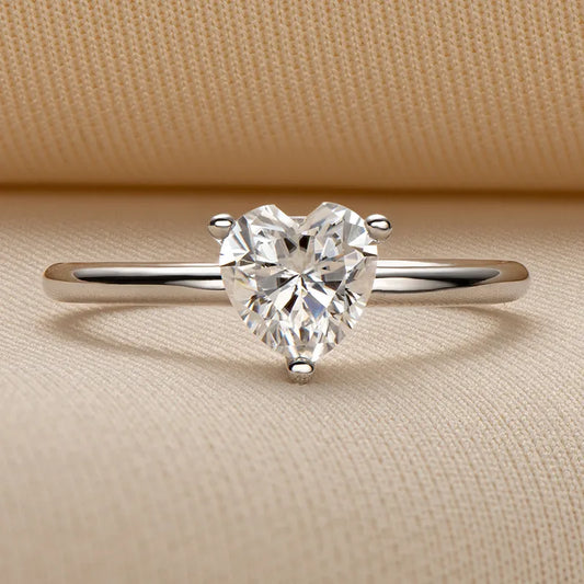 Moissanite Solitaire Engagement Ring 925