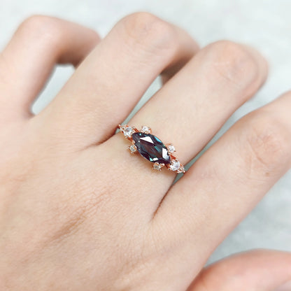 Rose Gold Alexandrite Engagement Ring | June Birthstone | Choosen Jewelry