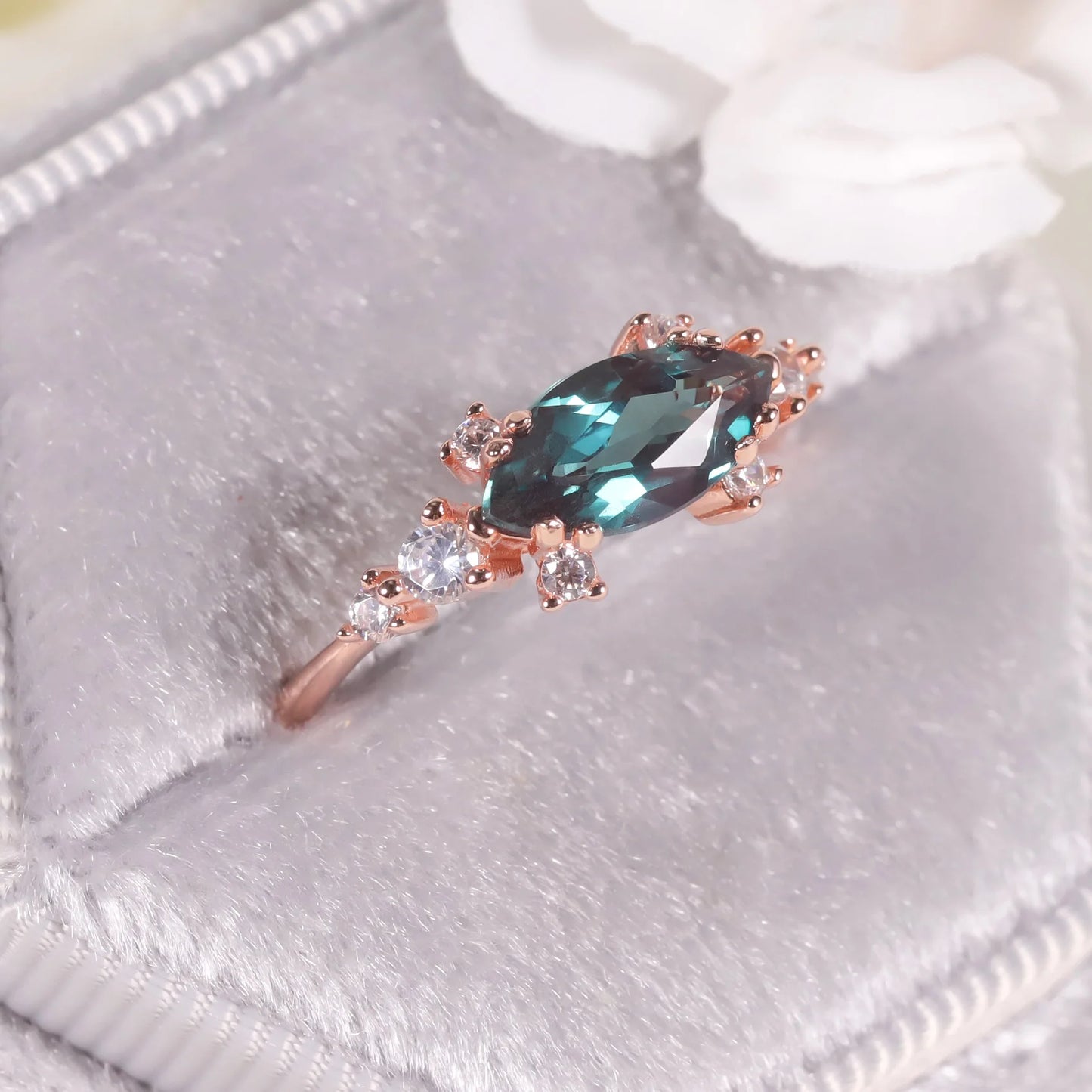 Rose Gold Alexandrite Engagement Ring | June Birthstone | Choosen Jewelry