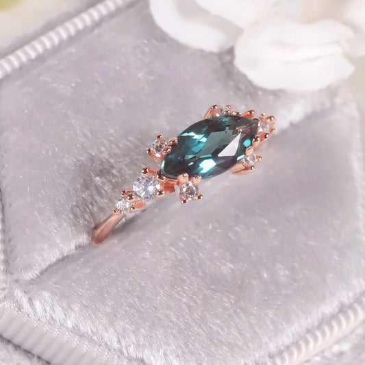 Rose Gold Alexandrite Engagement Ring | June Birthstone | Choosen Jewelry