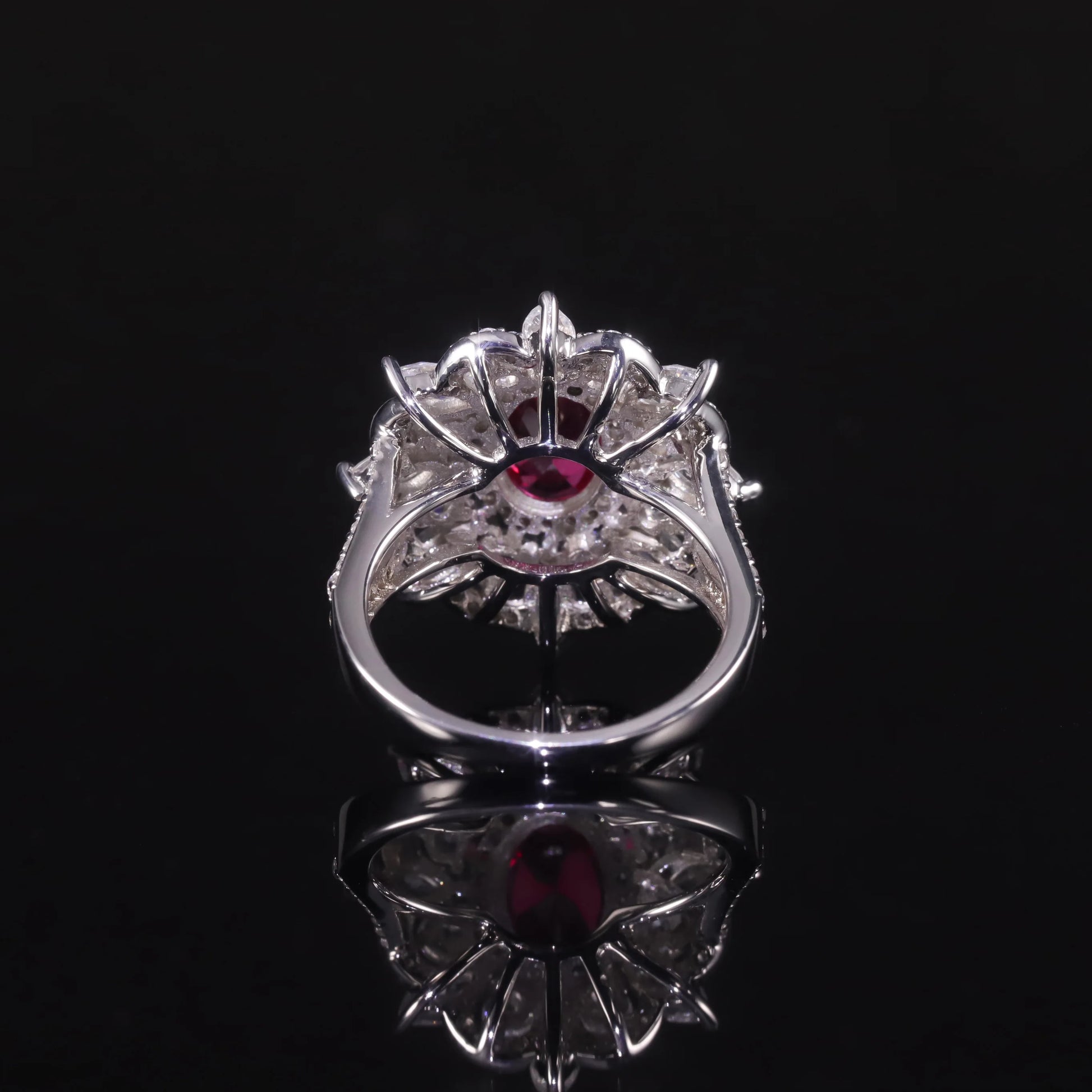 Vintage Art Deco Ruby Engagement Ring - 925 Sterling Silver - Choosen Jewelry