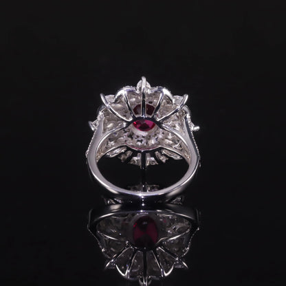 Vintage Art Deco Ruby Engagement Ring - 925 Sterling Silver - Choosen Jewelry