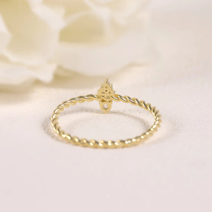 Choosen Jewelry: Sterling Silver Moissanite Twisted Rope Promise Ring