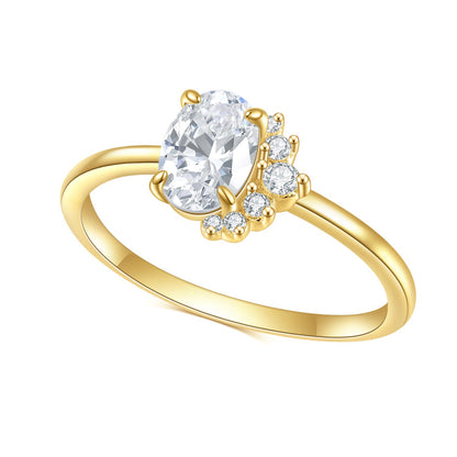 Gold Plated Cluster Engagement Ring