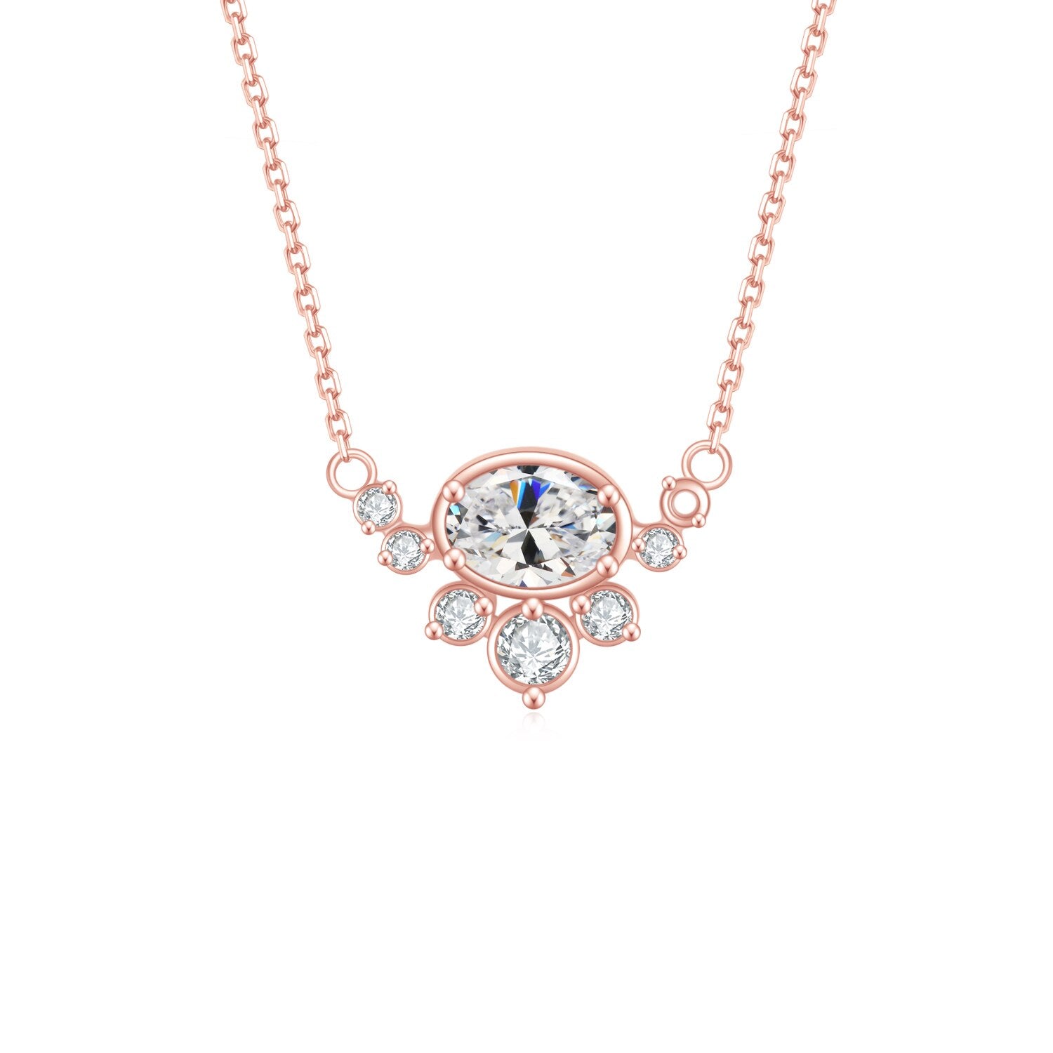 Rose Gold Plated Moissanite Necklace