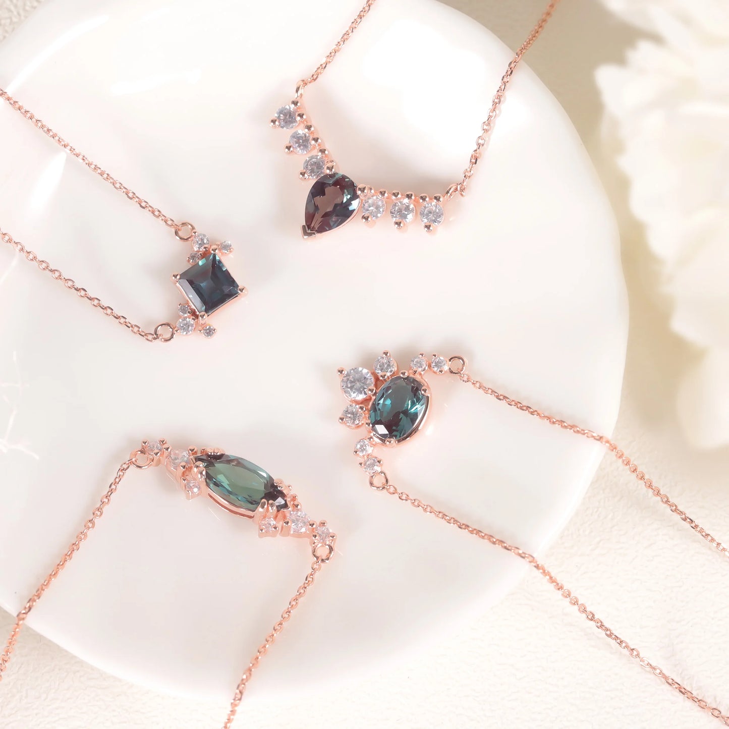 Rose Gold 925 Sterling Silver Alexandrite Necklace | Choosen Jewelry