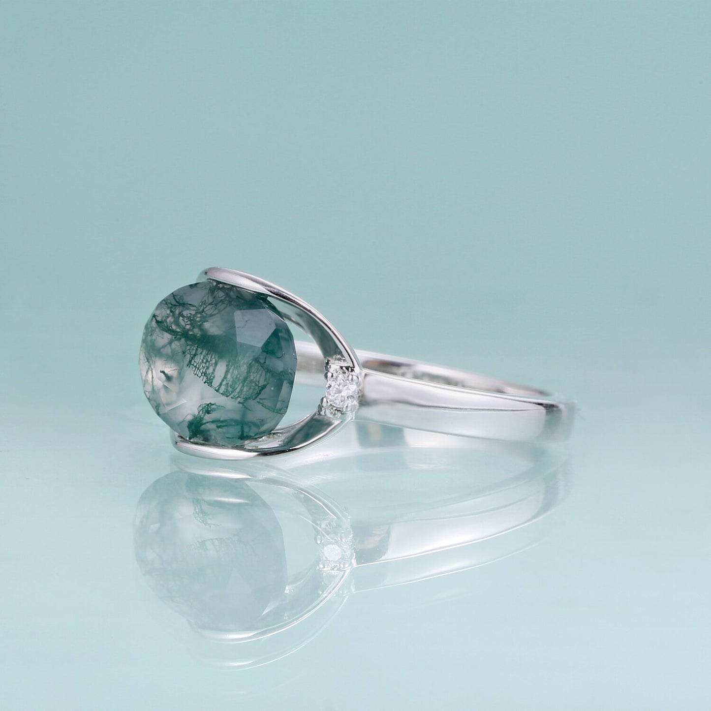 moss agate promise ring