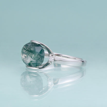 moss agate promise ring