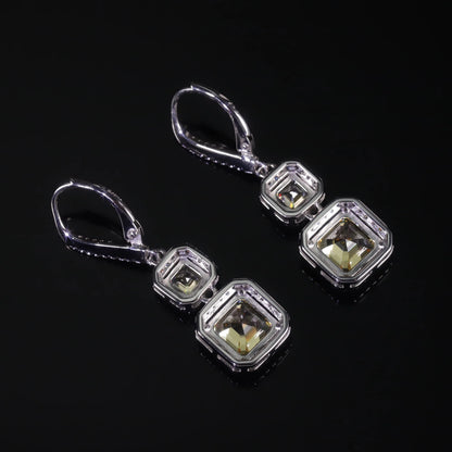 Choosen Jewelry: 925 Sterling Silver Art Deco CZ Drop Earrings - Vintage Luxury Party Queen