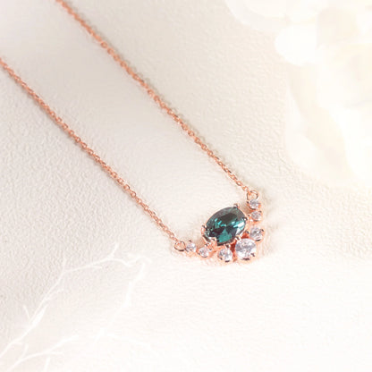 Rose Gold 925 Sterling Silver Alexandrite Necklace | Choosen Jewelry