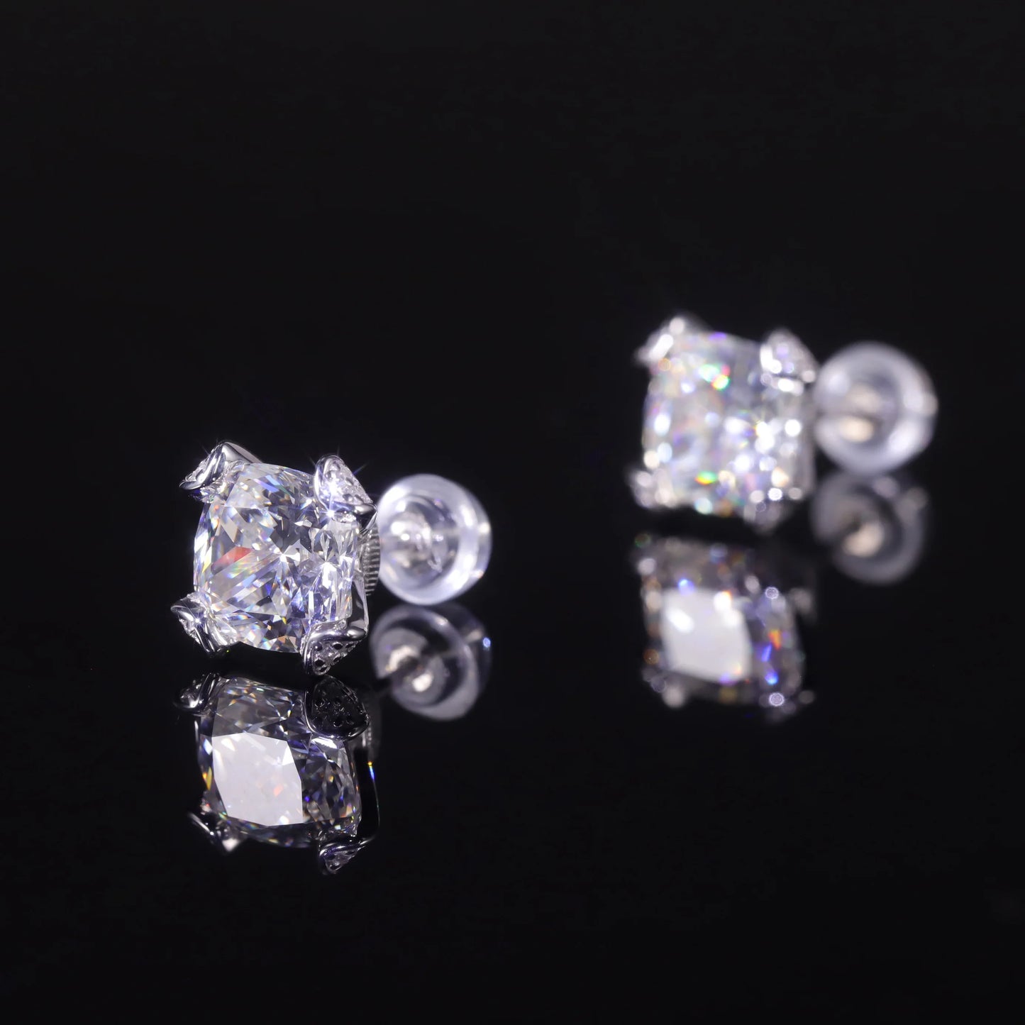 925 Sterling Silver Diamond-fire CZ Stud Earrings | Choosen Jewelry